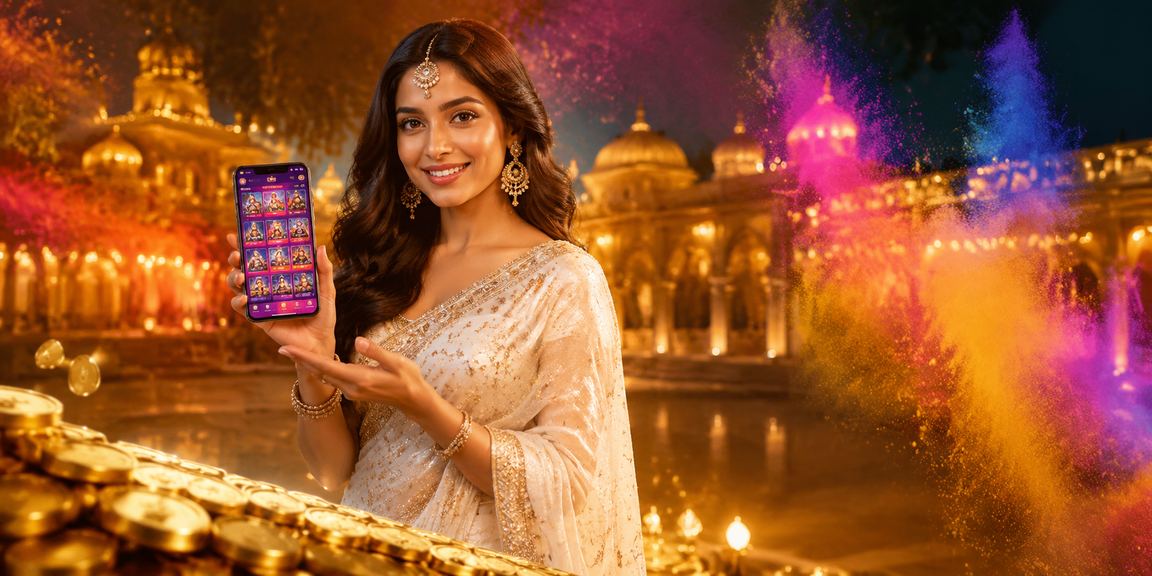 Mobile casino gameplay in Lucknow Old City with traditional attire